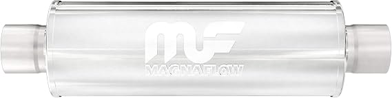 MagnaFlow Performance Muffler 10436: 2.5" Inlet/Outlet, Universal Fit, Stainless Steel