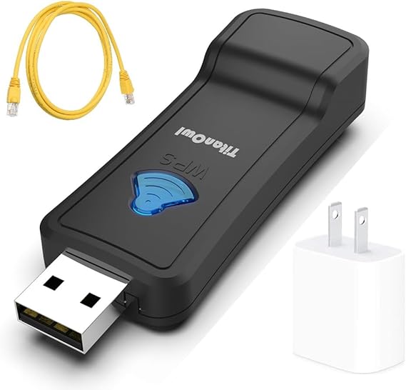 WiFi to LAN Network Adapter, 2.4 GHz Wireless to Ethernet for Printer Smart TV Alternative Dongle to WIS09ABGN UWA-BR100 TY-WL20 RJ45 DY-WL10 Repeater AP Extender Powered by USB