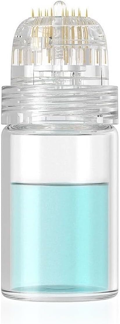 Hydra Needle 20 Derma Stamp Microneedling Pin Length 1.0 mm, Serum Applicator Bottle Reusable for Anti-aging Skin Care Hair Beard Growth Stimulation
