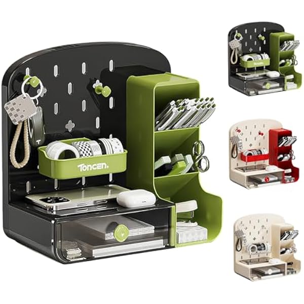 Tabletop Storage Box, Children's Desk Organizer with Drawers, Multifunctional Stationery Storage, Vertical Small Accessories Storage Box, Compact, Diagonal Desktop Pen Holder, Stylish, Cute, Desktop