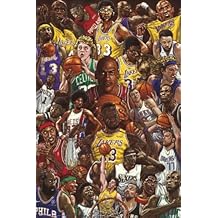 Basketball Superstars - Sports Poster (Basketball Icons & Legends - Montage) (Size: 24" x 36")