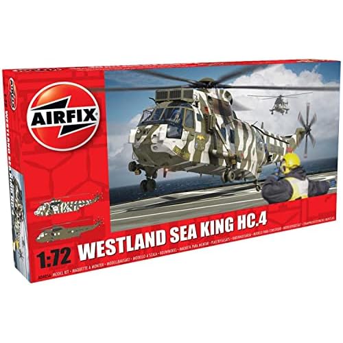 Airfix A04056 Westland Sea King HC.4, Scale 1:72 Military Helicopter Plastic Model Kit , Navy