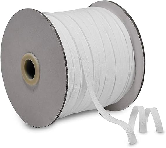 Trims by the Yard 1/4" Elastic Band, Premium Material, Durable Elastic Cord for Sewing, Easy to Use, Versatile Sewing Supplies, 100-Yard Cut, White