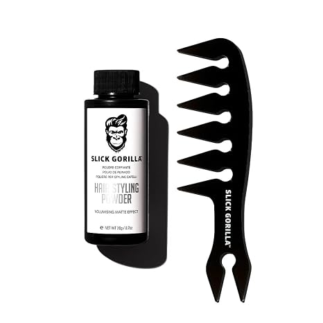 Slick Gorilla Hair Styling Powder Gift Set for Men with Comb, 0.70 oz