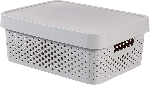 Curver Infinity Plastic Grey Storage Box 11Litres 36x27x14[cm]
