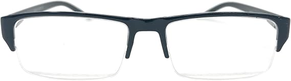 The Logan Half-Rim Readers, Stylish Rectangle Half Frame Reading Glasses