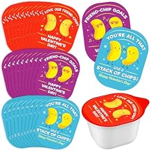 Fullhawl 60 Pcs Friend-chip Themed Valentine's Day Stickers Potato Chips Valentines Party Favor Stickers Labels for Snack Size Chips Friends Gift Wrapping
