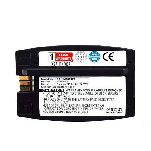 XSP 950mAh Replacement Battery for HME 6000 I.Q Blue Com6000 HS400 HS500 RFT SYS6000 SYS6100 Wireless IQ Part NO BAT41 RF6000B Parts Battery Batteries