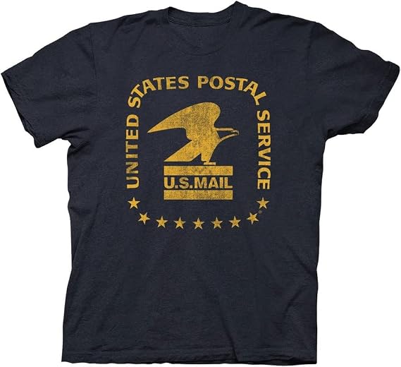 Ripple Junction USPS Men's Short Sleeve T-Shirt U.S. Mail United States Postal Service Standing Eagle Seal Official Licensed