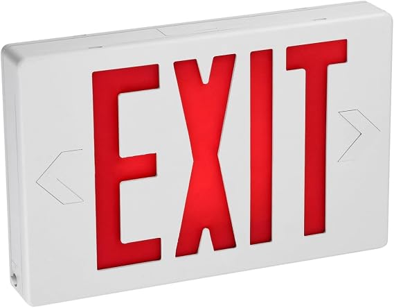 Sunlite 05271-SU Compact LED Exit Sign, 0.25 Watts, 120-277 Volt, 90-Minute Battery Backup, Wall Mount, IP20, UL Listed, White