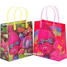 Trolls DreamWorks 12 Premium Quality Party Favor Reusable Medium Plastic Gift Goodie Bags 8"