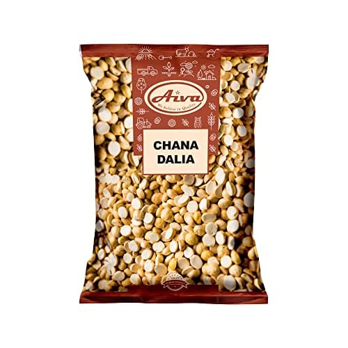 Aiva Chana Dalia | Roasted Split Chickpeas | Roasted Gram | Daliya Snack & Cooking Ingredient | Ready to Use | 14 OZ 400 GM
