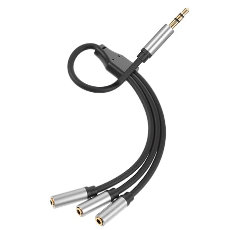 Audio Splitter, 3.5mm 3 Way Headphone Splitter 1 Input 3 Output Stereo Audio Distributor Cable Audio-Jack Splitters