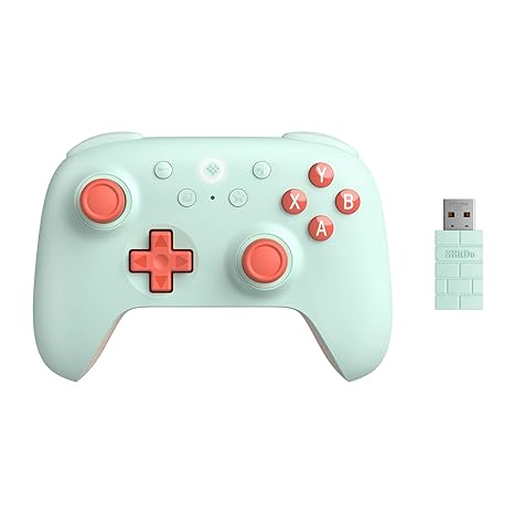 8Bitdo Ultimate 2C Wireless Controller for Windows PC and Android with 1000Hz Polling Rate Hall Effect Joysticks and Hall Triggers and Remappable L4/R4 Bumpers (Mint)