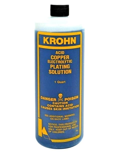 Krohn Copper Plating Solution Electrolytic Acid Solution 1 Quart