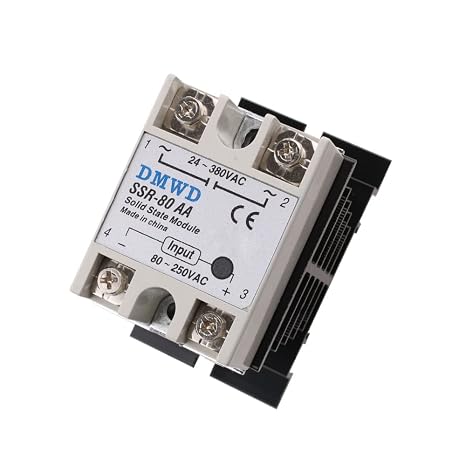 SSR-80AA Solid State Relay AC to AC (Input 80-250V AC Output 24-380V AC) with Heat Sink, 80A