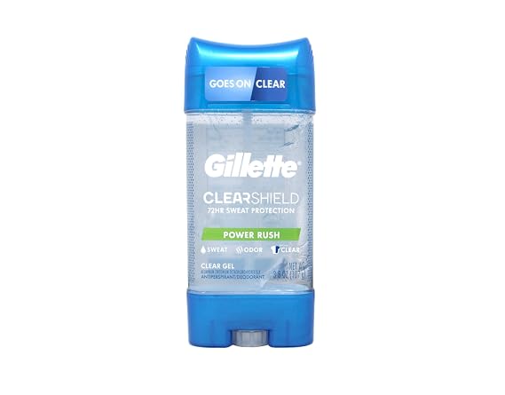 Gillette M-BB-1513 Clear Gel Power Rush by Gillette for Men - 4 oz Deodorant Stick