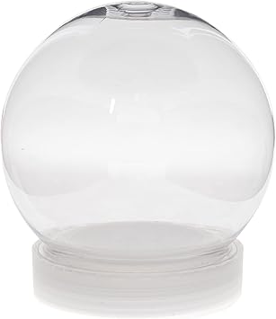 Creative Hobbies 4 Inch 100mm DIY Snow Globe Water Globe - Clear Plastic with Screw Off Cap | Perfect for DIY Crafts and Customization