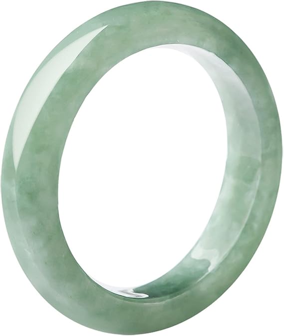 Natural Light Green Jade Ring(Size:3-12), A Grade Green Slim Jade Rings for Women 100% Real Stone Jade Band Ring Simple Gemstone Ring Jewelry Gift