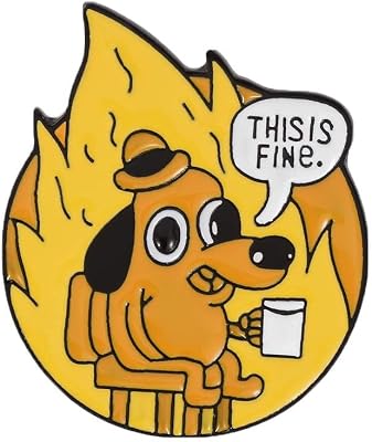 U2by This is fine Enamel pins