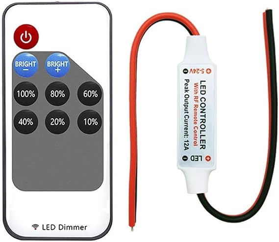 Mini LED Single Color Dimmer DC 5V 12V 24V 5050 2835 Strip Lights Constant Voltage PWM Signal Controller 9-Key Remote