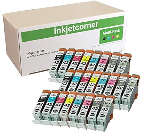 Compatible Ink Cartridges Replacement for CLI-42 CLI 42 for use with Pro-100 Pro 100 (3 Black, 3 Cyan, 3 Magenta, 3 Yellow, 3 Photo Cyan, 3 Photo Magenta, 3 Gray, 3 Light Gray, 24-Pack)