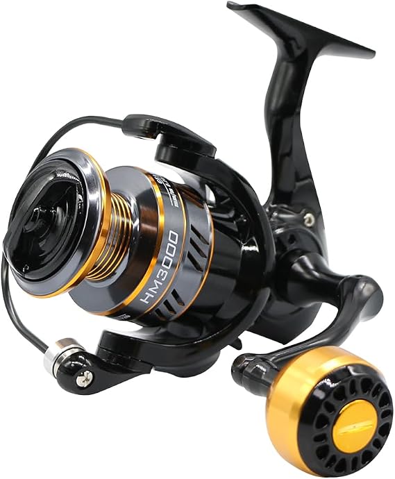 HM Spinning Reel for Saltwater 5.2:1 Gear Ratio Spinning Reel 1000/3000/4000/5000/6000/7000 Lightweight Carrete de Pesca Stainless Steel Ball Bearings Up to 17.6 Lbs Drag Nylon Aluminum