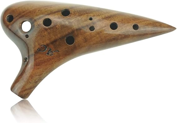 12 Hole Wooden Ocarina Alto C Acacia Wood,Tenor C Ocarina,Music Instrument Gift Idea