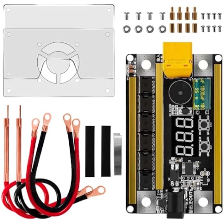 High Speed Singlechip Intelligent Program Voltage Display 2400A Peaks Current Control Board for Spots Welder With 99 Gears Adjustable without housing