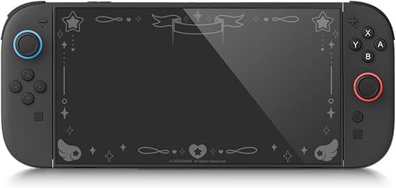 Geekshare Premium High-Aluminum Tempered Glass Screen Protector for Switch 2 - Secret Art Visible When Powered Off, Includes Positioning Frame, Ultra HD Clear(1-Pack) - Star Wings Series