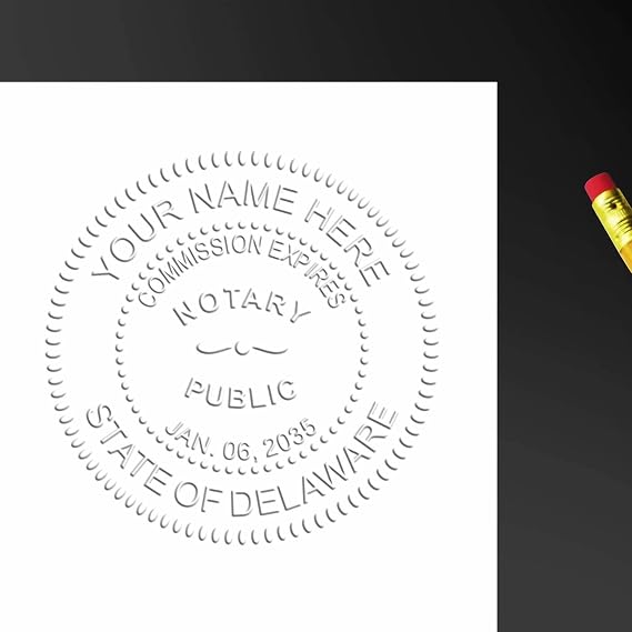 Delaware Notary Seal Embosser, Handheld 1-5/8 in Notary Public Stamp DE