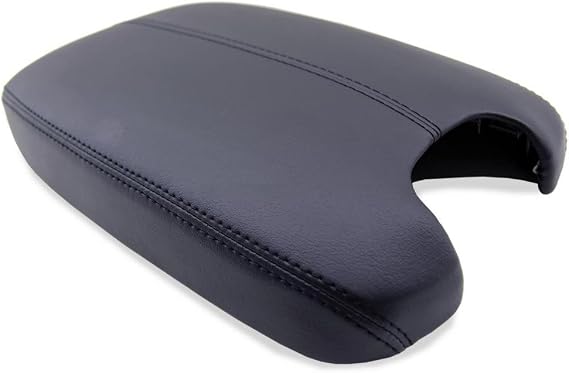 DSV Fits 2010-2014 Honda Crosstour Real Black Leather Console Lid Armrest Cover (Leather Part Only)