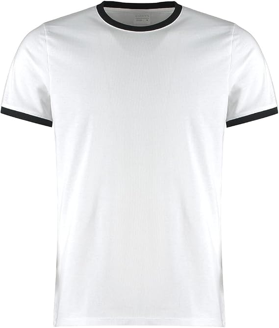 KUSTOM KIT Mens Ringer T-Shirt (M) (White/Black)
