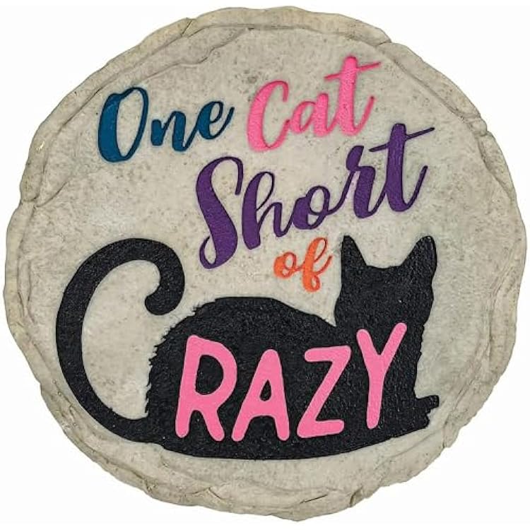 Spoontiques - Garden Decor - One Cat Short Stepping Stone - Decorative Stone for Garden