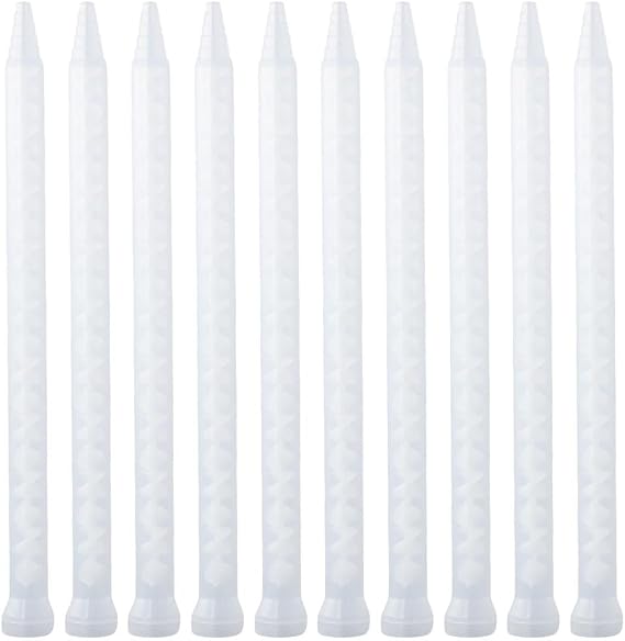 10 Pieces Epoxy Mixing Nozzle Tip Static Mixer Nozzle Tubes 18-Element Adhesive Cartridges Spiral Tip