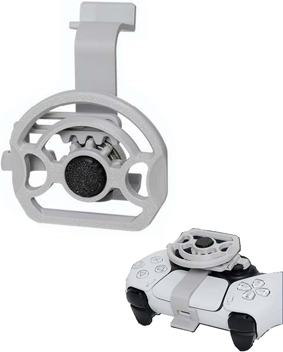 SHEAWA Mini Steering Wheel Joystick Compatible with PS5 and Xbox Controllers, Universal Racing Game Accessory for Enhanced Driving Simulation (PS5 (Thickened Edition) Gray)