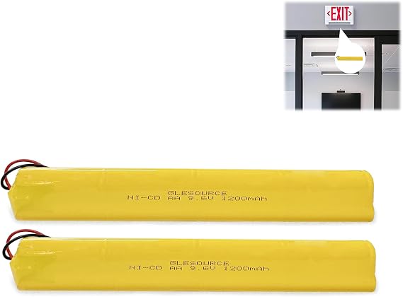 XUNTU 9.6V (2 Pack) Exit Sign Emergency Light Battery Compatible for BBAT0043A ELBB003 Lithonia BAT9.6V700 ELB-B003 ELB-B004 OSI OSA228 DANTONA CUSTOM-306-U BBAT0044A BAA-96