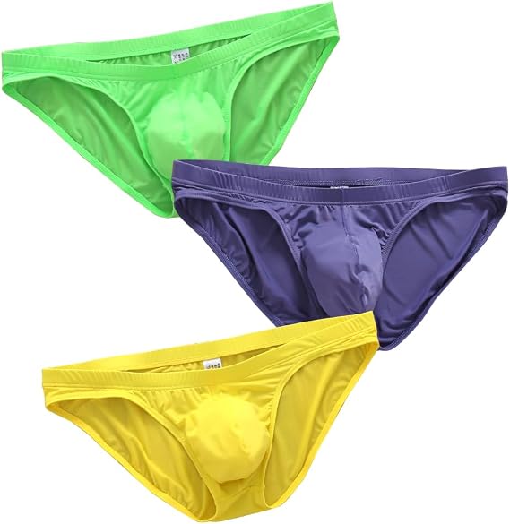 Ultra light and breathable Ice Silk Men's Breathable Micro Mesh Briefs Underpants Sexy Man With Pouch For Men Pack