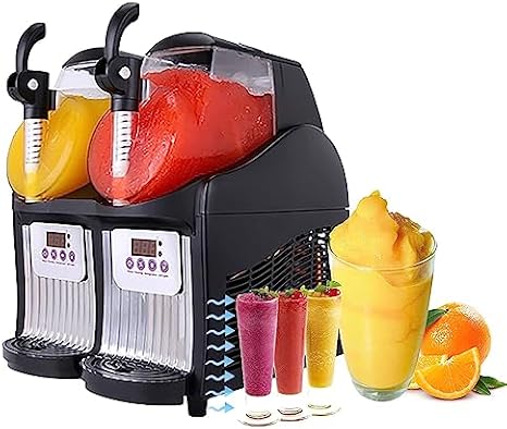 Commercial Slush Machine, Double Tank Frozen Juice Mixer for Smoothies and Drinks, Ideal for Restaurants and Snack Bars