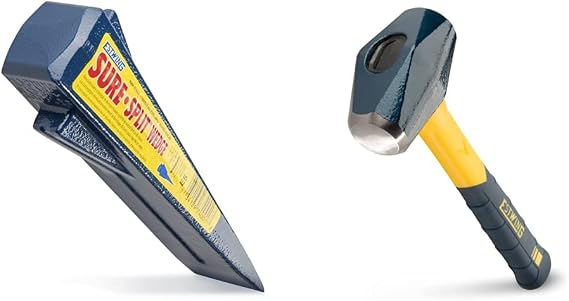 Estwing E-5 5 Lb Sure Split Wedge and ESTWING Sure Strike Drilling/Crack Hammer - Splitting and Striking Tools