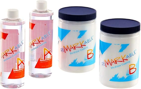 Remarkable Whiteboard Dry Erase Paint 200 ft2 Clear Kit, For School, Office, Home (36floz), from