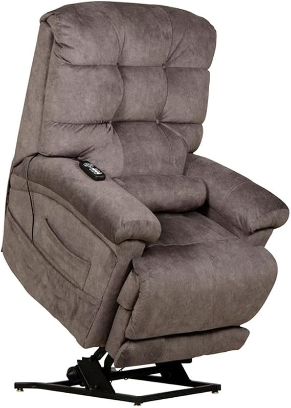 Catnapper Release Power Lift Recliner with Zero Gravity Recline in Gray Fabric