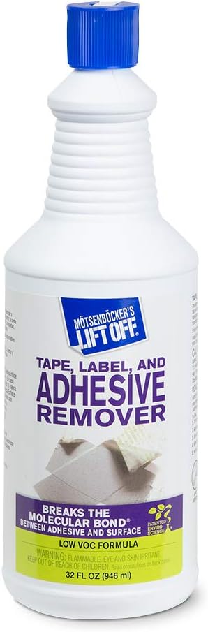 Motsenbockers Lift Off 40703 32-Ounce Tape, Label, and Adhesive Remover Safely Removes Stickers, Glue, Decals, Sticky Residues and More from Vehicles, Furniture, Tile, Wood, and More