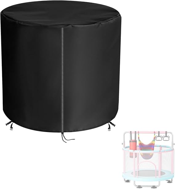 55" Round Kids Trampoline Cover, 600D with Drawstring & Buckles