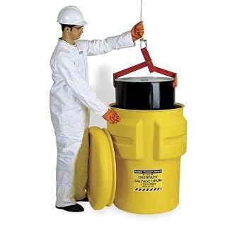 Eagle Qverpack Salvage Plastic Drum Barrel, Metal Bolt Ring, 95 Gal