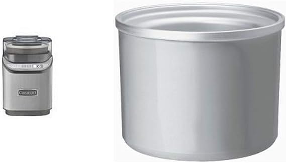 Cuisinart ICE-70 Electronic Ice Cream Maker, Brushed Chrome & Cuisinart ICE-30RFB 2-Quart Freezer Bowl