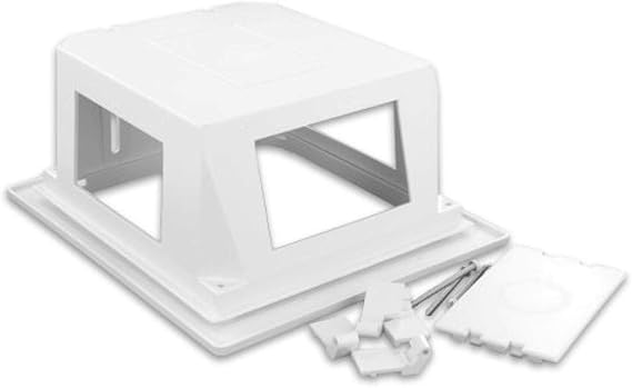 Leviton Recessed Entertainment Box Includes Low Profile Frame, 47617-REB, White