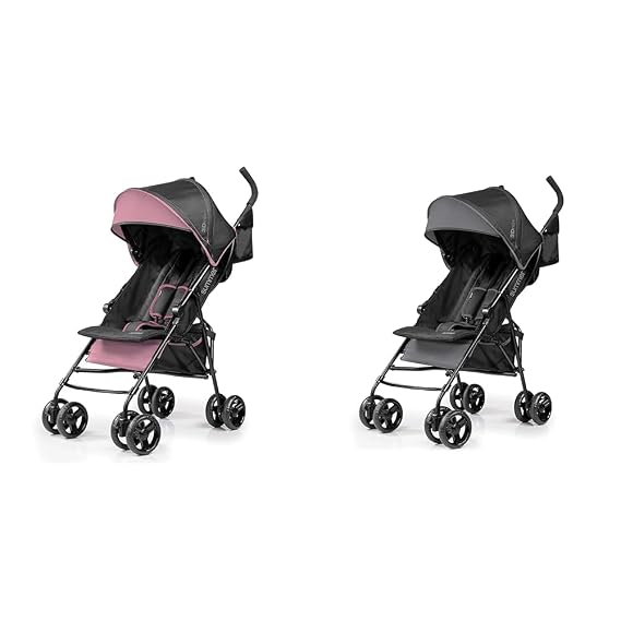 Summer Infant 3Dmini Convenience Stroller Bundle - Pink and Gray Lightweight Strollers with Compact Fold