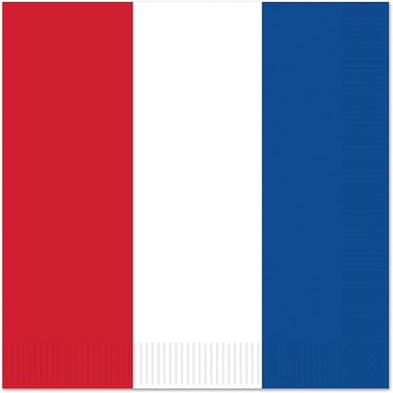French Party Decorations 100Pcs Red White and Blue Napkins French Cocktail Napkins for American French Party Supplies 4th of July Independence Day Decorations