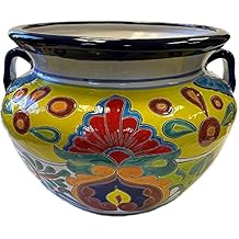 Indoors/Outdoors Large-Sized Rainbow Mexican Colors Ceramic Mexican Garden Pot